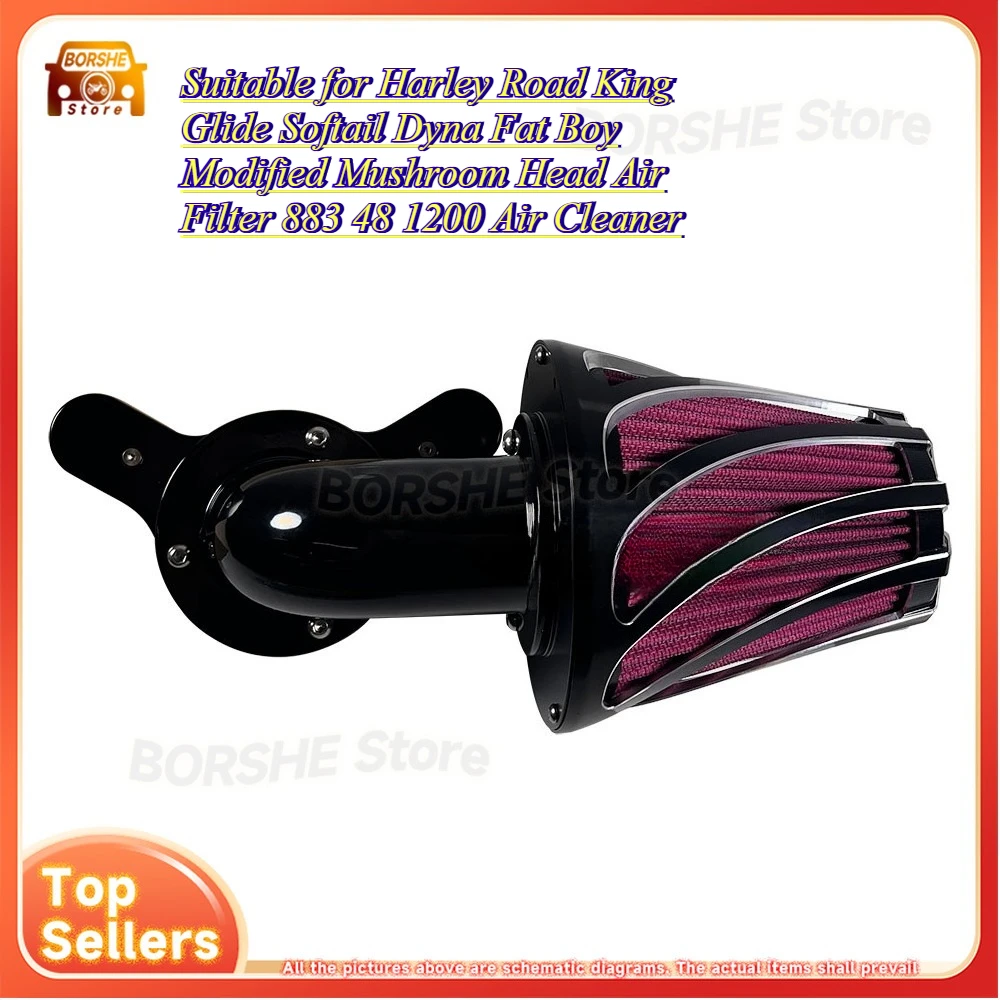 

Suitable for Harley Road King Glide Softail Dyna Fat Boy Modified Mushroom Head Air Filter 883 48 1200 Air Cleaner