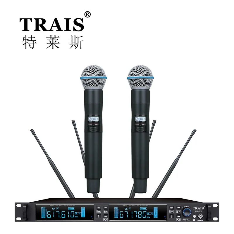 TRAIS HOT SALE Professional Stage Performance Show Karaoke Singing UHF True Diversity Sound Wireless Microphone