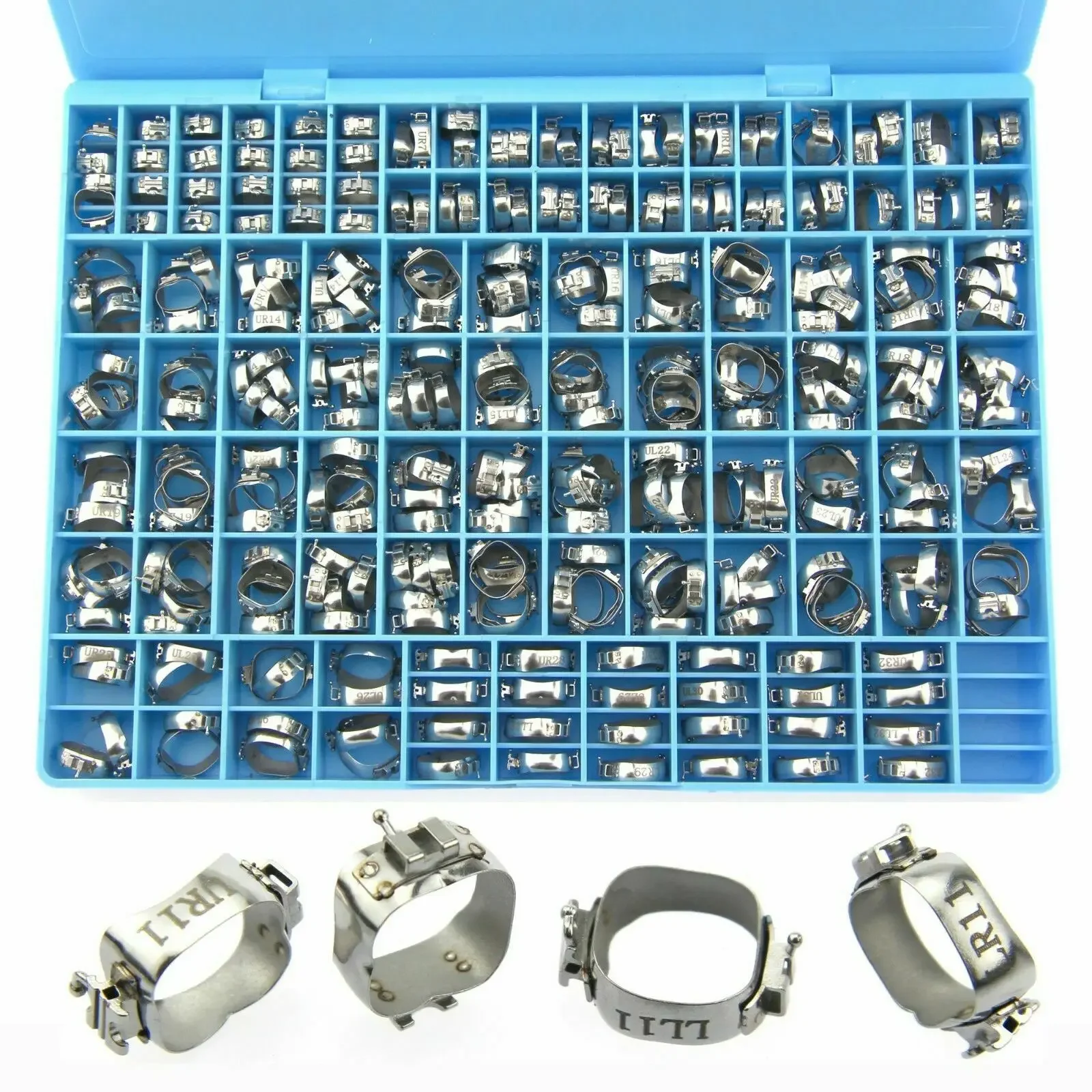 85 Sets/320PCS Dental ​Stainless Steel Orthodontic Convertible Single Buccal Tube 1st  Molar Band + Lingual Sheath MBT 022