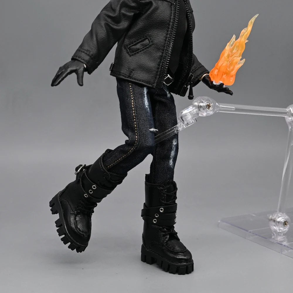 【Keine Abbildung】Handgefertigte weibliche Soldatin im Maßstab 1:12, schwarze Lederstiefel, Schuhe, passend für ASi 3.0 OB24, 15,2 cm große Actionfigur, Modellspielzeug