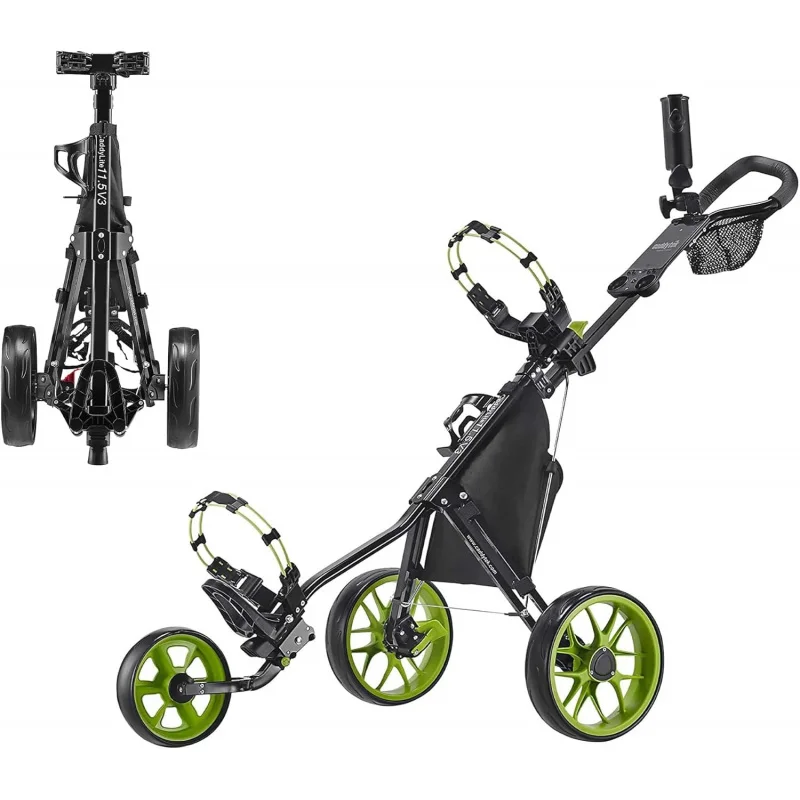 

AQCaddytek CaddyLite 11.5 V3 3 Wheel Golf Push - SuperLite Deluxe,Lightweight,Easy To Fold Caddy Cart Pushcart