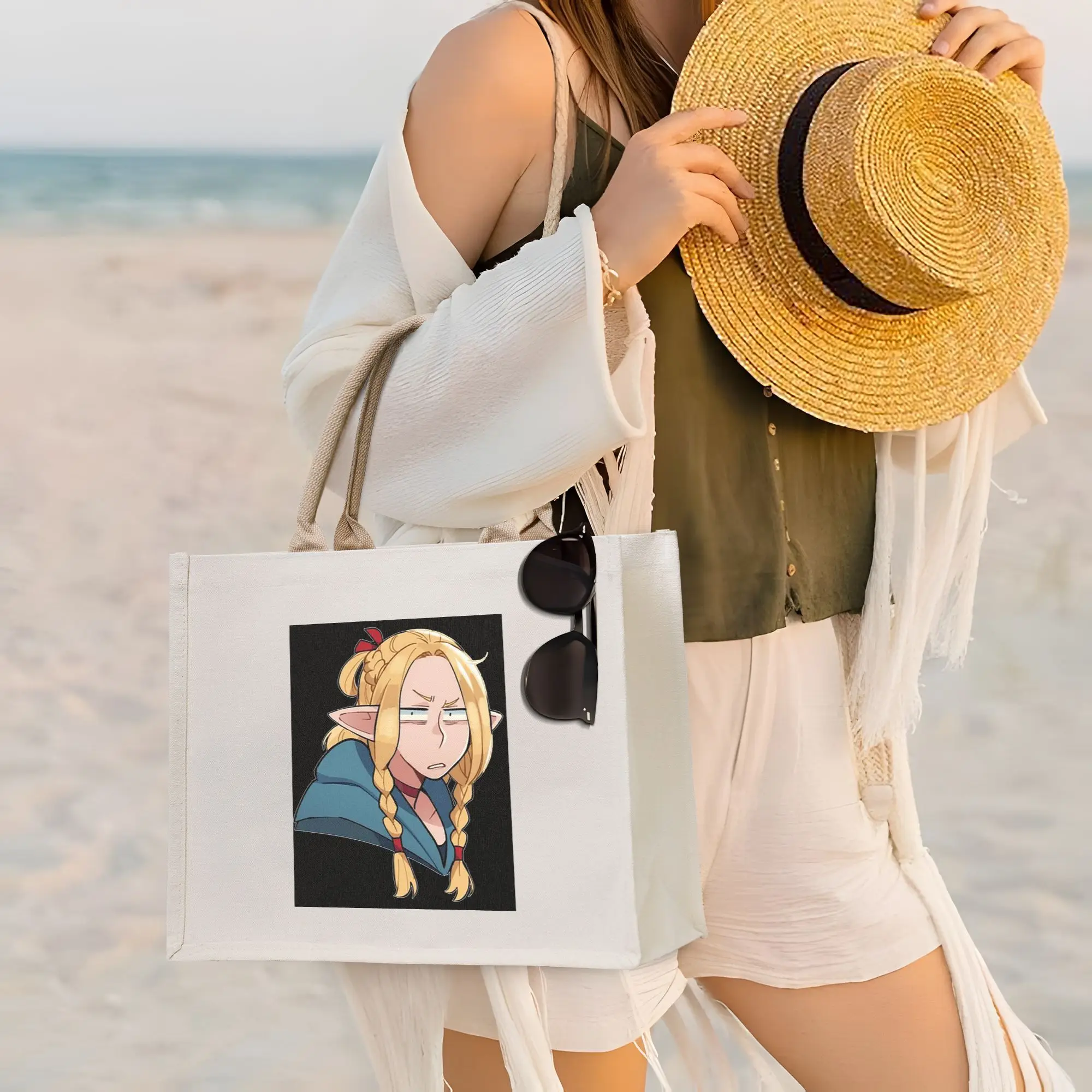 

Сумка-шоппер Dungeon Meshi Senshi Delicious In Dungeon, холщовая, складная, для девочек, на плечо, дорожная сумка-тоут