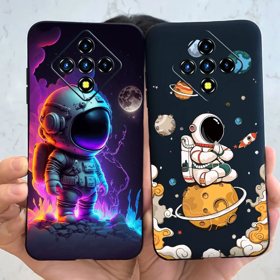 For Infinix Zero 8 X687 Case Planetary Astronaut Girl Soft Silicone Black Pink Cover For Infinix Zero8 8i 6.85\