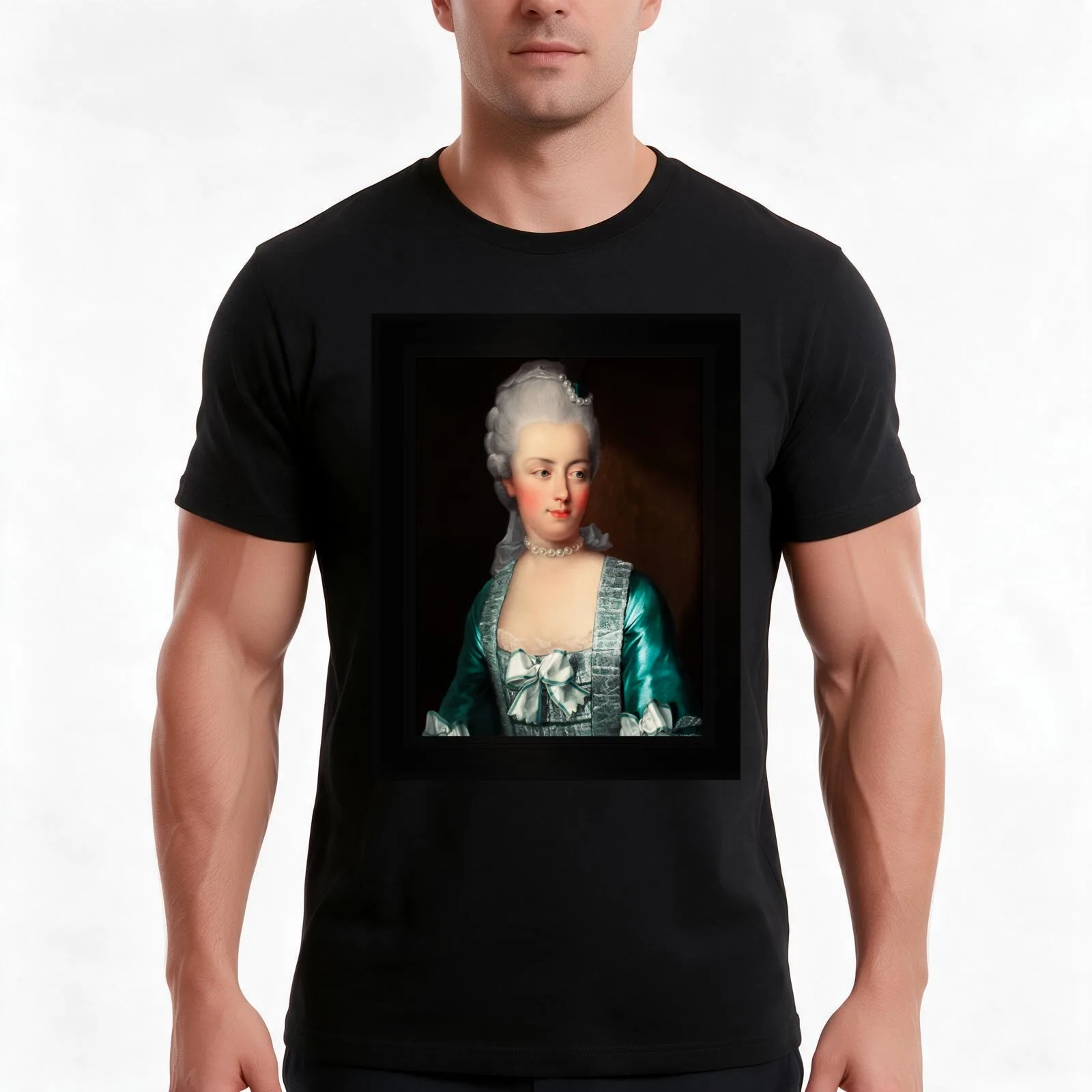 Marie Antoinette by Joseph Hickel Remastered Fine Art Xzendor7 Old Masters Reproductions T-Shirt Summer Casual Cotton Tee