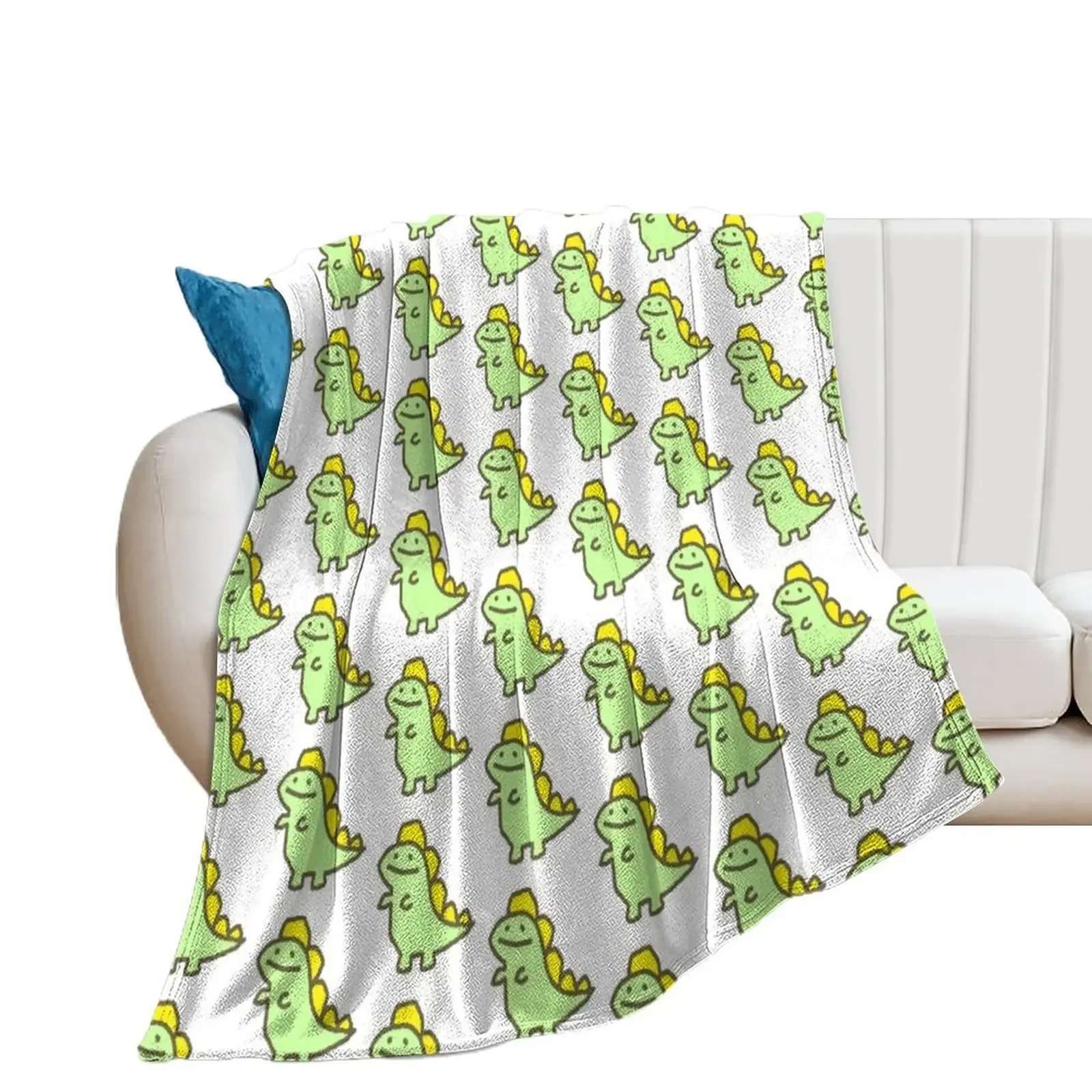 Dinosaur sticker whatsapp Throw Blanket Summer Hairys Blankets