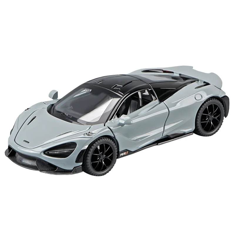 1:32 Mcleren 765lt Simulation Car Model Metal Diecasts & Toy Vehicles Alloy Decoration Sound Light Metal Man Kids Gift Boy Toy