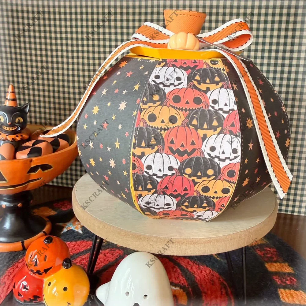 KSCRAFT 3D Pumpkin Box Cutting Dies Stencils for DIY Scrapbooking Decorative Embossing DIY Paper Cards