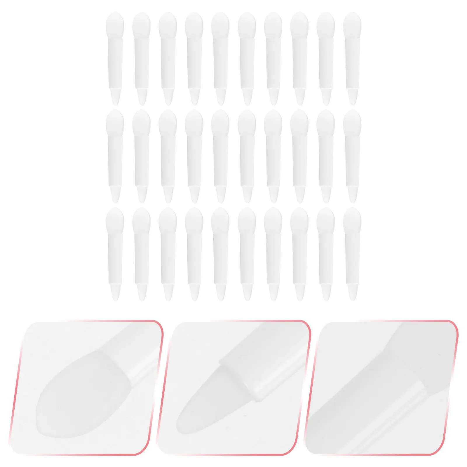 30 stuks lippenstiftapplicator met comfortabel handvat, huidvriendelijk siliconenmateriaal voor gladde lippenbalsem, oogschaduw blending