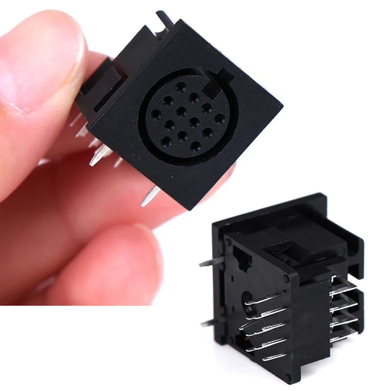 DS-13-04 Square S Large Terminal DIN 13 Pin Circular Jack Female Panel Mount PCB Mount Connector Adapter