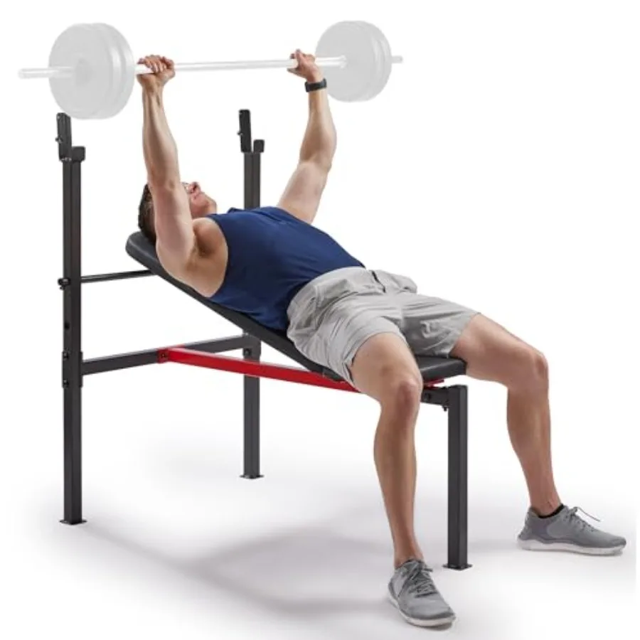 Conjunto Compacto Premium de Barra para Press de Banca Inclinado con Extensión de Piernas Opcional y Curl Preacher para un Entrenamiento de Fuerza Sólido en H