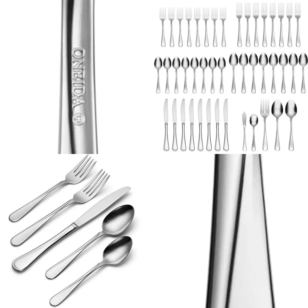 

Набор столовых приборов из 8 предметов из нержавеющей стали, обеденные столовые приборы из 45 предметов с сервировочными инструментами, можно мыть в посудомоечной машине для повседневного использования