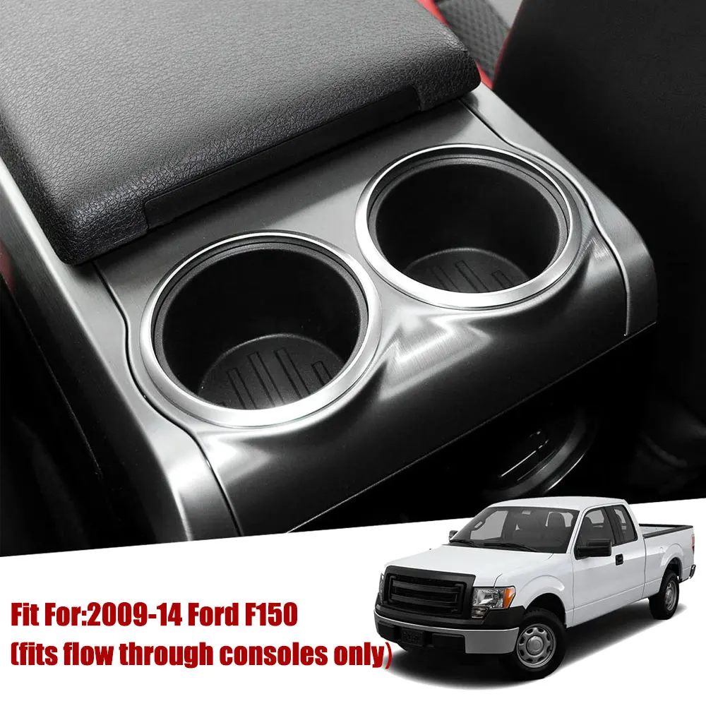 

1 Pair Rubber Rear Center Console Cup Holder Insert for Ford F150 2009-2014 Rubber Left Right Side W/Drink Mat Cleaning Liners