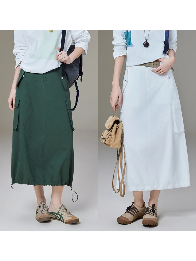

MeiYang Bubble Sound f Skirt Honeycomb Net Two-Way Wear High Waist A-Line Midi Skirt Cotton Blend Summer Collection