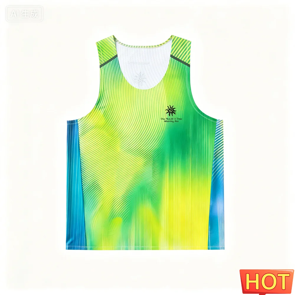Men Moisture-Wicking Quick-Dry Tank Top Breathable Gradient Performance Sleeveless Shirt  Running & Gym men's t-shirts tank tops