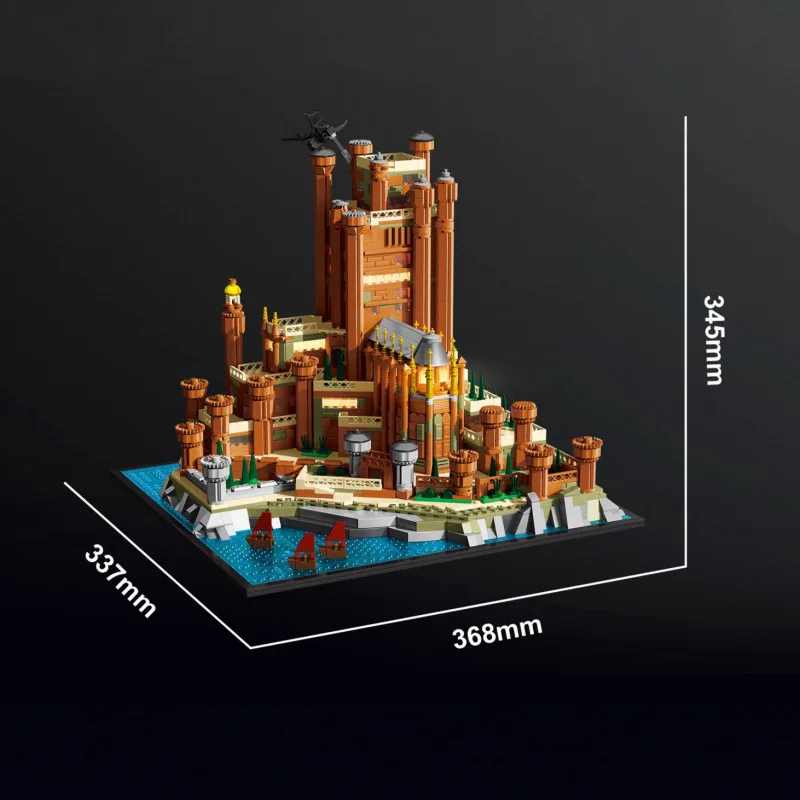 2374 قطعة نموذج القلعة الحمراء بناء مشهد الشارع كتل تجميع لعبة إبداعية هدية للأولاد لعب ألغاز المناظر الطبيعية المعمارية