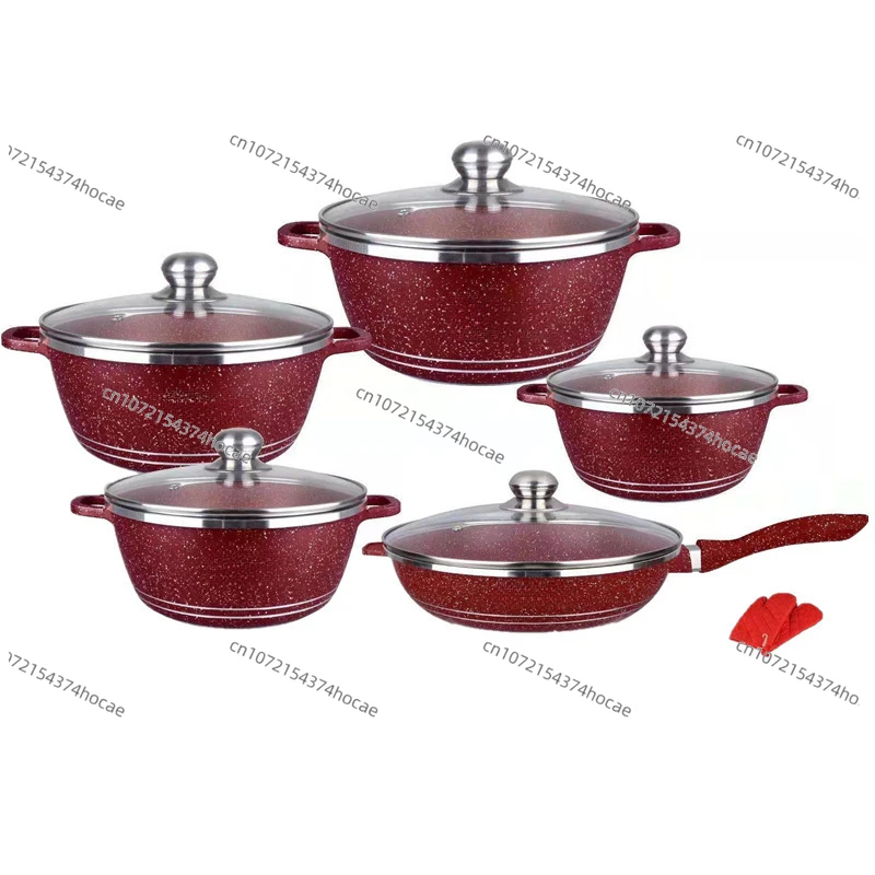 12-piece set, Maifanshi pan, non-stick pan, pot set, aluminum pan set, non-stick pan, gift pan.