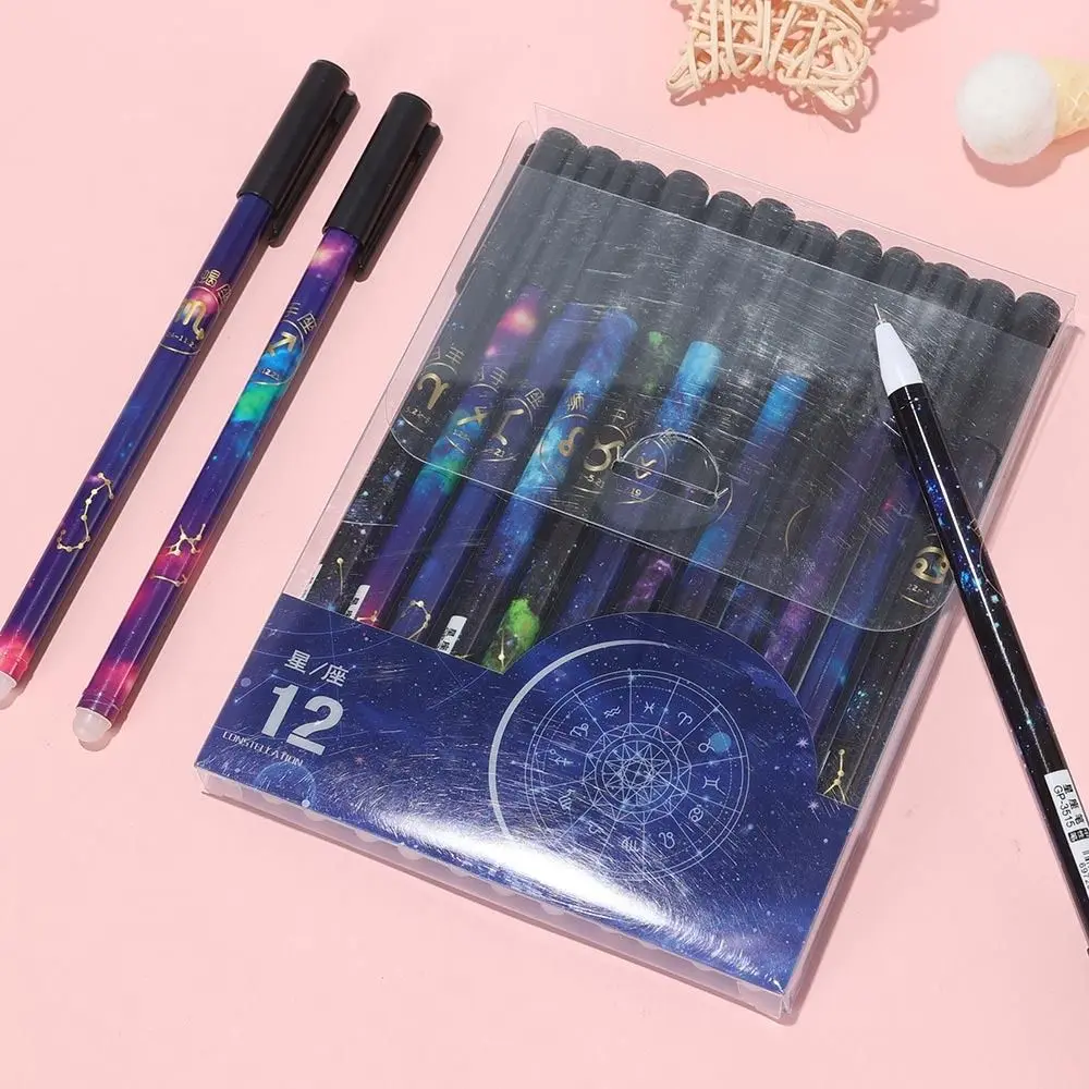 12PCS/Set Students Gift 0.5mm Creative Stationery Neutral Pen 12 Constellation Pen Erasable Pen Gel Pen