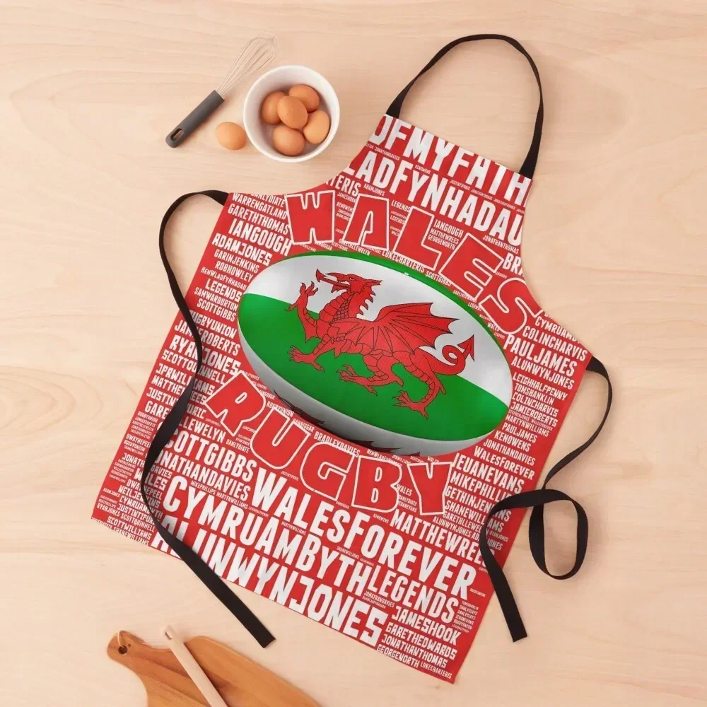 

Wales Rugby Legends Apron Chef Uniform Useful Things For Kitchen Women's household woman Apron