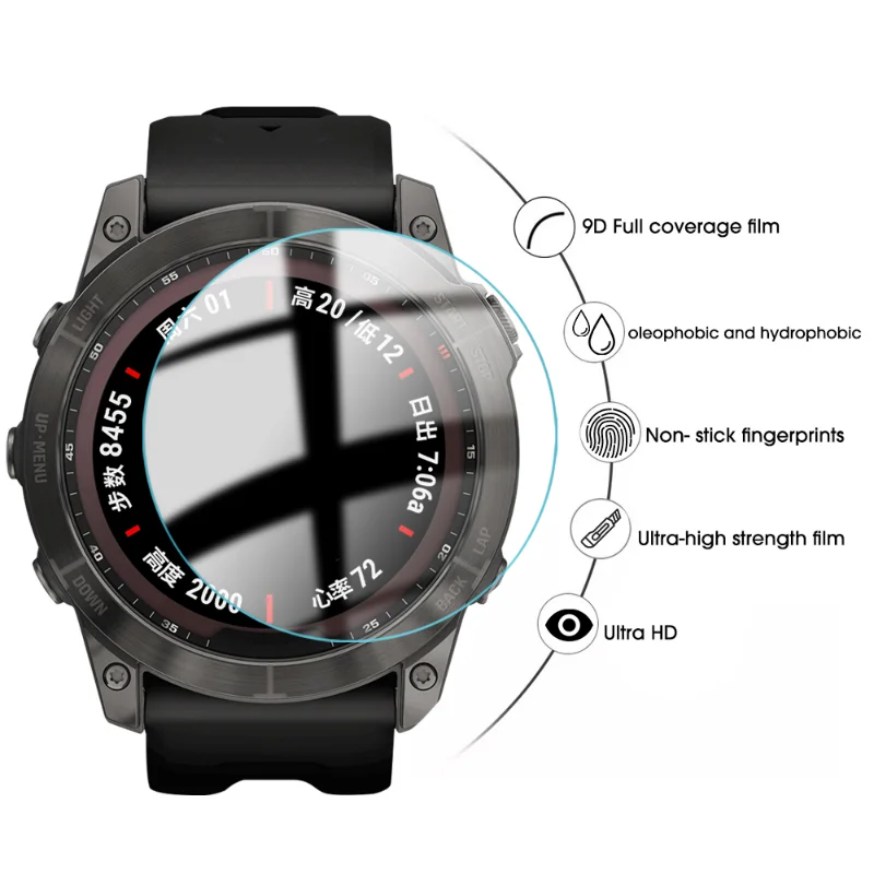 Protector de pantalla de vidrio templado para reloj inteligente Garmin Fenix 7S 6 6S 6X Solar 5 5S, película HD antiarañazos para Garmin Fenix 7 6 5