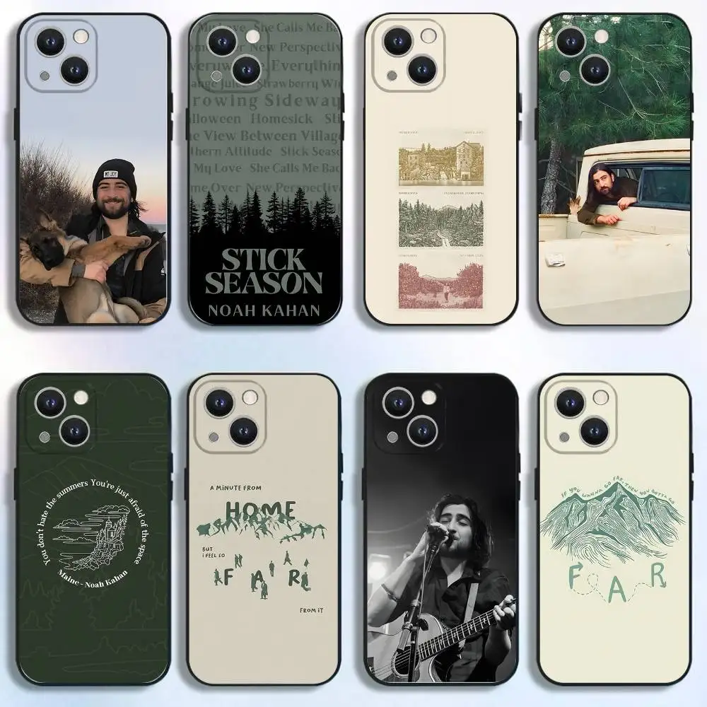 

Noah Kahan Stick Season Phone Case For iPhone 16,15,14,13,12,11 Plus,Pro Max,XS,X,XR,SE,Mini,8,7,Soft Silicone Black Cover
