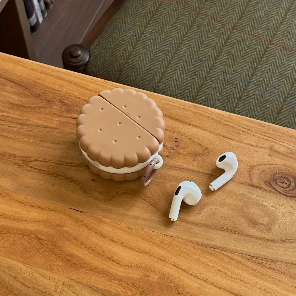 [Xg] البسكويت اللطيف مناسب لحافظة سماعات الأذن AirPods pro3 من الجيل الرابع من Apple Bluetooth