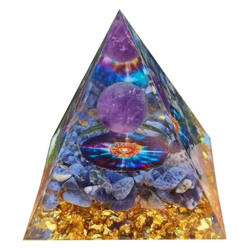 AS98-C Pyramid Ornaments Crystalenergy Generator Orgone Pyramid For E-Energy Protection Healing Meditation Crystal Chakra Durabl