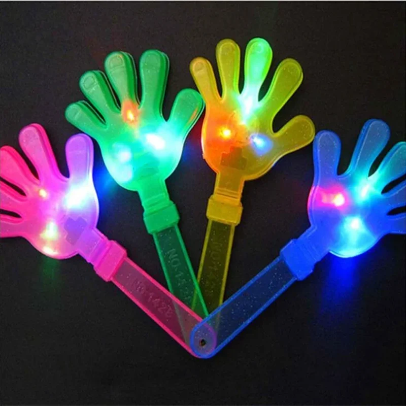 10PCS LED Hand Clapper Noise Maker Luminous Toys Flash Light Glow Stick Party Concert Favor Clubs Supplies Kid Gift Toy