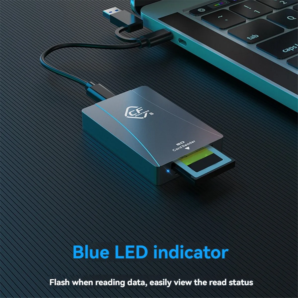 ABJZ CFexpress Tipo B e Lettore di Schede SD Lettore CFexpress B USB 3.2 Gen 2 10 Gbps, Adattatore CFexpress USB-C e USB-A 2 in 1 Tipo B