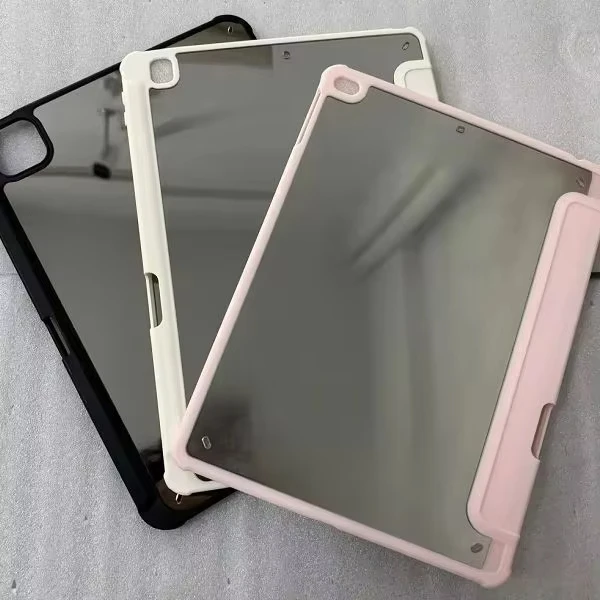Solid Color Practical Mirror Three Fold Cover For IPad Pro 13 11th M5 M4 12.9 A16 10 8 7 9th 10th Air 11 M2 M3 Mini Tablet Case