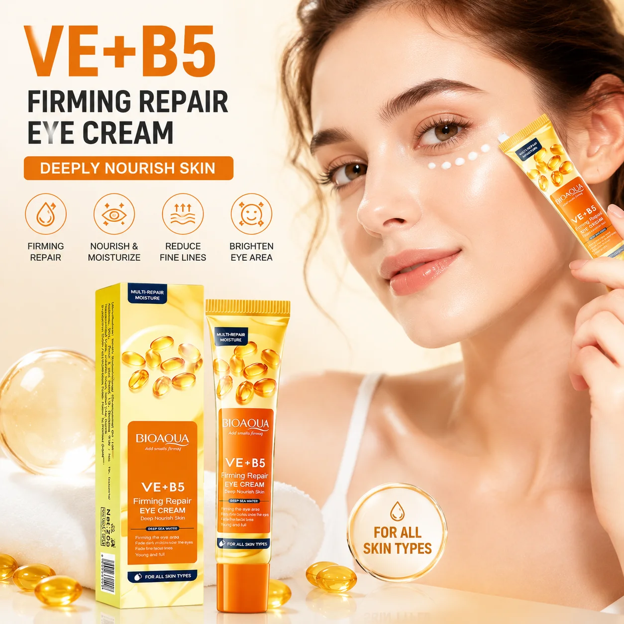 Vitamin E B5 Anti Wrinkle Eye Cream Remove Dark Circles Eye Bags Firming Repair Skin Barrier Moisturizing Eye Care Serum