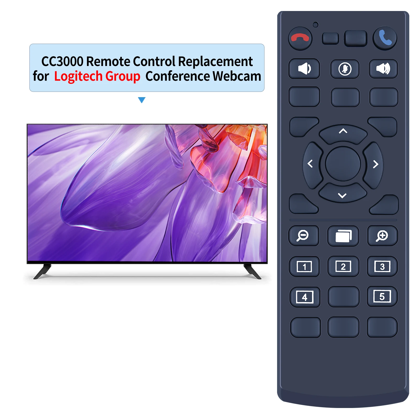 جهاز تحكم عن بعد بديل جديد لـ Logitech 993- 001142   كاميرا ويب للمؤتمرات الجماعية CC3000 CC3500E