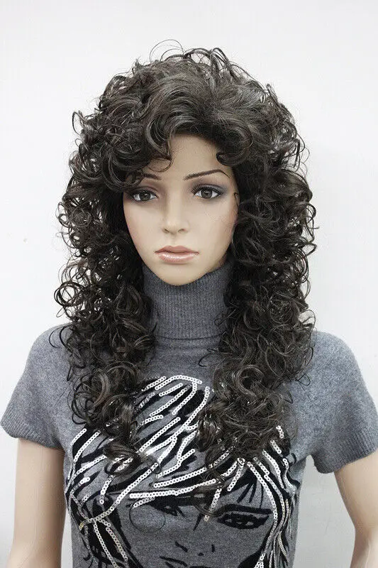 7Color Women Long Brown Blonde Wavy Curly Ladies Hair Fluffy Cosplay Wig