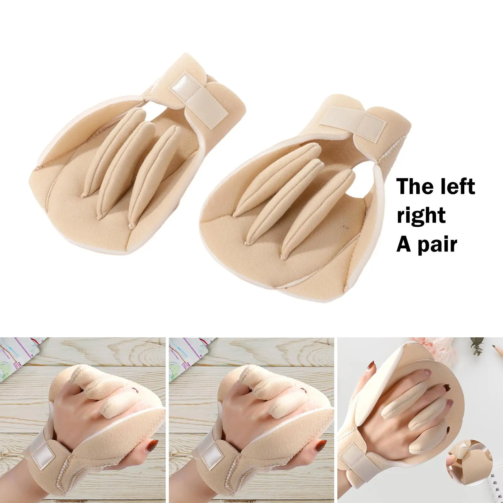 

Защитная перчатка-разделитель для пальцев из губчатого хлопка, эргономичная подушка для предотвращения контрактур рук, надежная фиксация, помощь для реабилитации пожилых людей