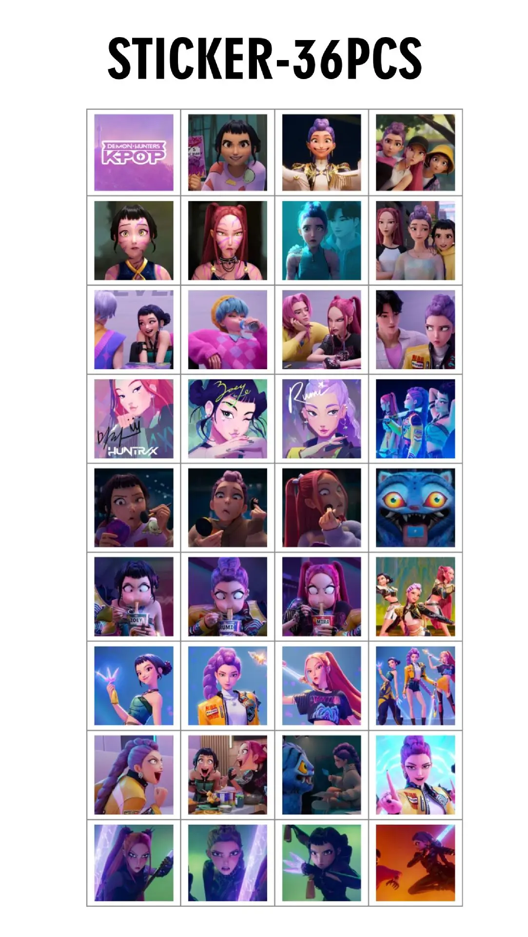 96 ชิ้น/กล่อง K-POP Demon Hunter สติกเกอร์ (36 ชิ้น) + 60 ชิ้น LOMO การ์ดอะนิเมะสะสมชุด