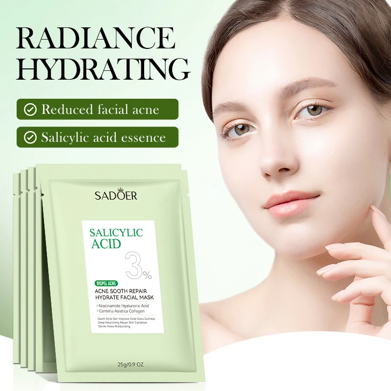 

SADOER Salicylic Acid Face Mask Moisturizing Acne Removal Hydrating Facial Masks Essence Lotion Beauty Face Skin Care Products