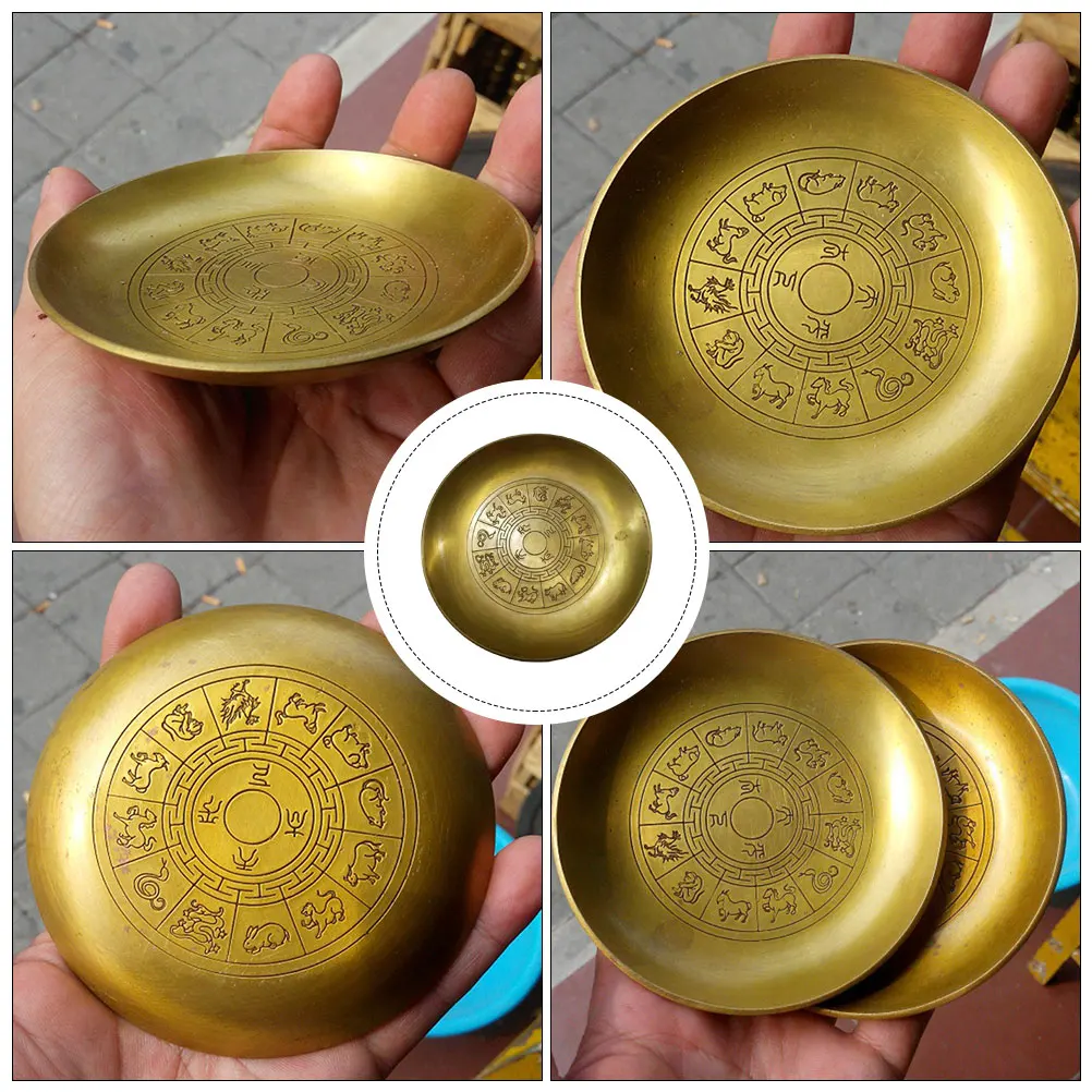 Miedziana szczotka do czyszczenia pędzli, wzór zodiakalny, styl retro, rękodzieło do kaligrafii, praktyczny prezent, miedziana ozdoba.