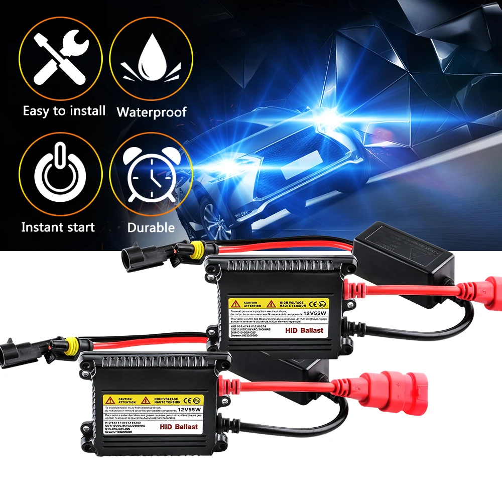 Slim HID Ballast 55W Direct Direct Current 12V HID Xenon Ballast Replacement For H1 H3 H7 H8 H11 9005 9006 Xenon Bulbs