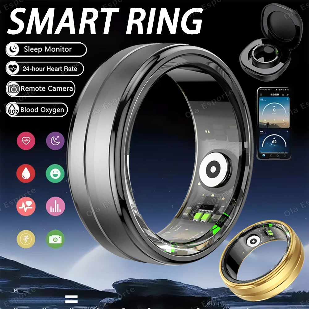 

New R06 Smart Ring 2025 Blood Oxygen Heart Rate Sleep Monitor rings IP68 & 5ATM Waterproof Multi-sport Mode Smartring Man Women