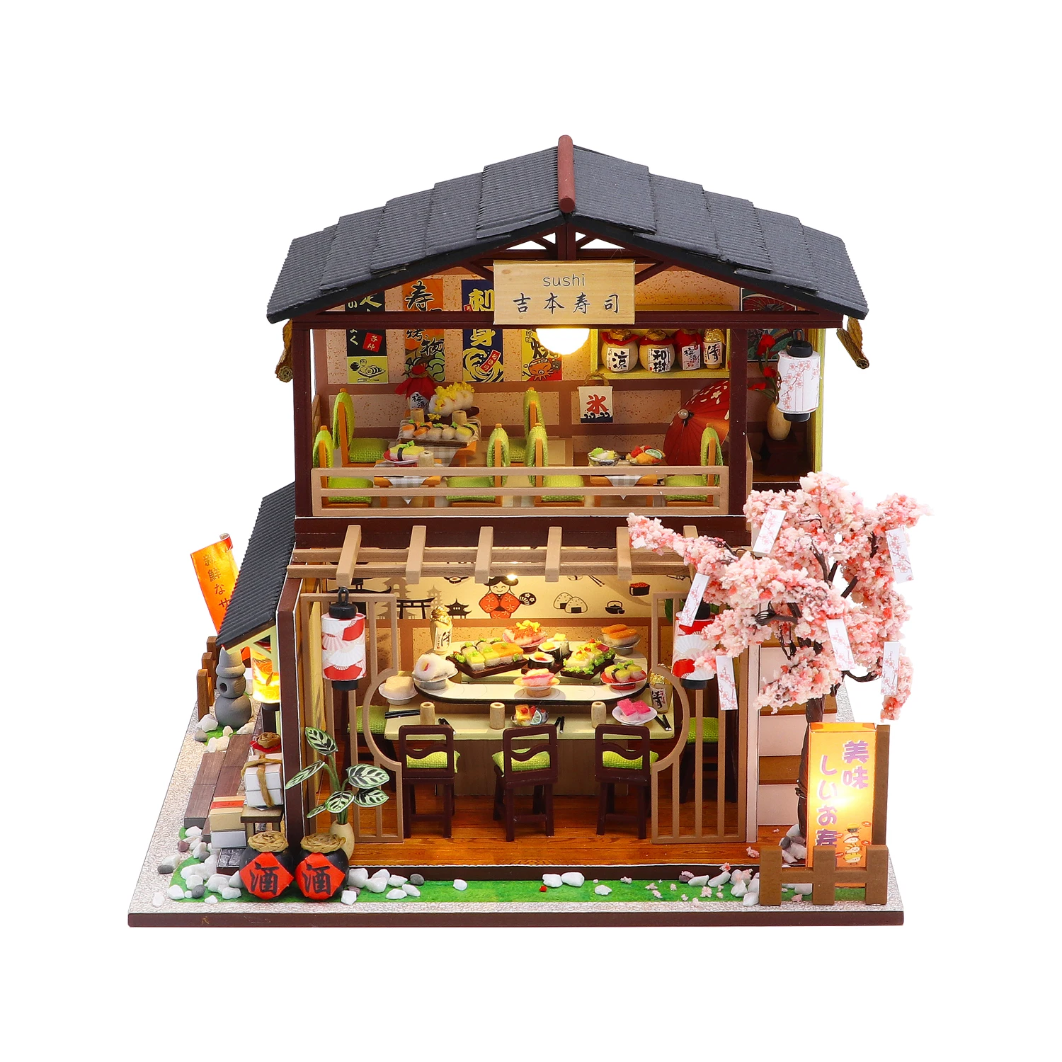 DIY Personal Customize Small Colorful Puzzle Miniature New Design Children Pretend Play Japanese-Styl Doll Houses