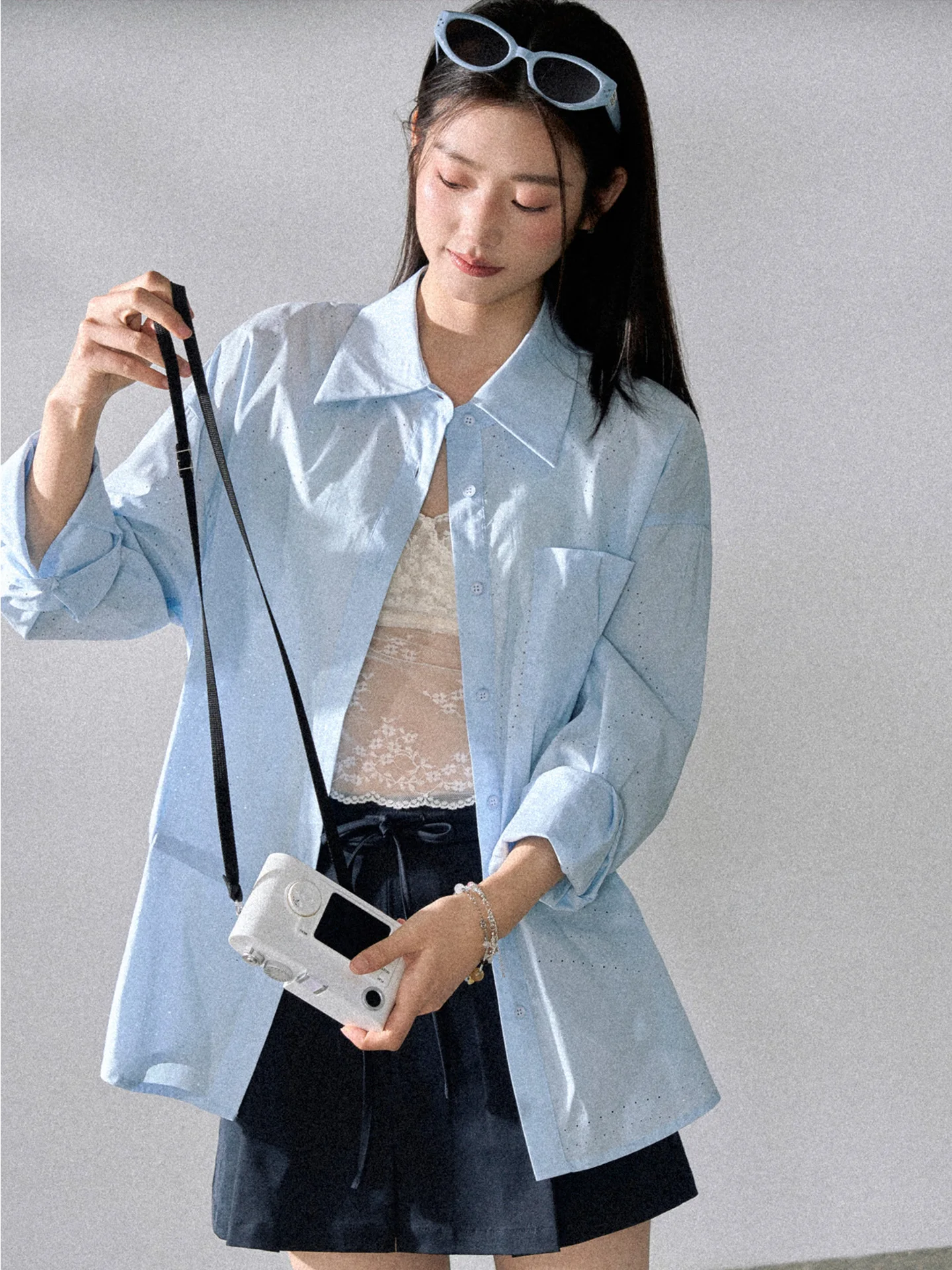 

Subtiel American Design Long Sve irt Women's Faionable Versatile Lazy Sle Spring 2026 Breathable Comfortable Cotton ...