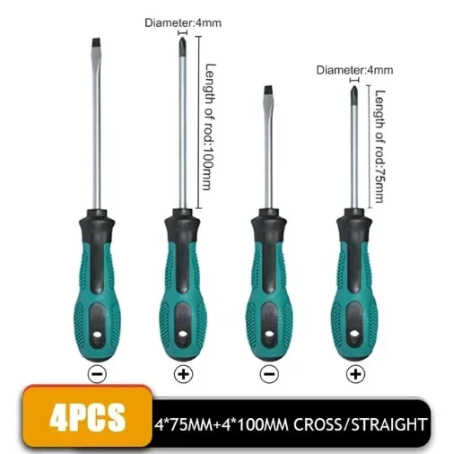 Multipurpose Handle Screwdrivers Set With Magnetic Insulated Security Repair Hand Tools Cross/Straight Type Mini Screw Driver