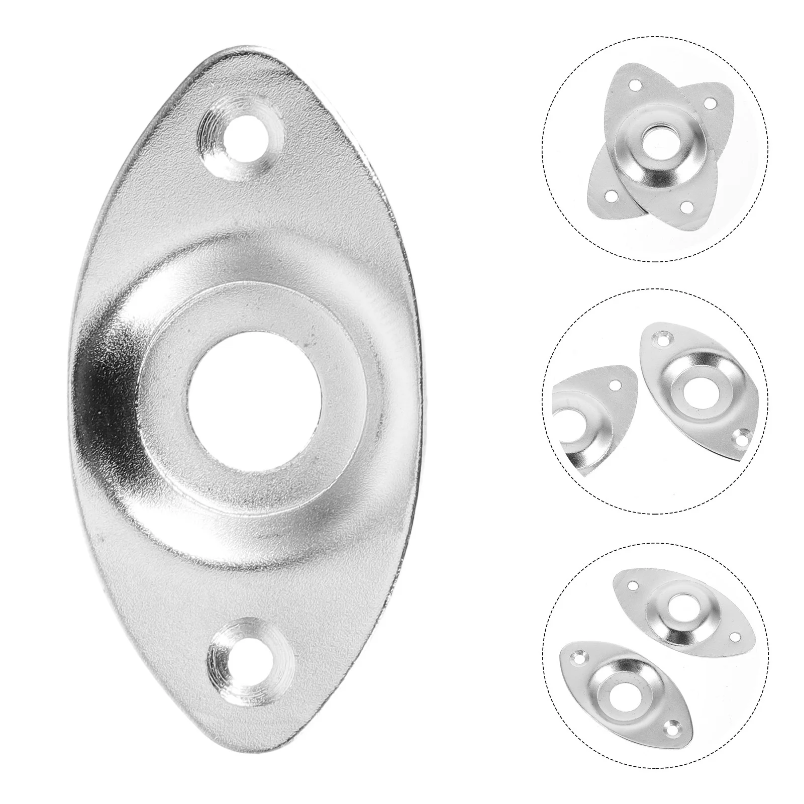 

4Pcs Electric Guitar Jack Plate Oval Input Socket Replacement Parts Durable Metal Guitar Accessory Cat Eye Insert