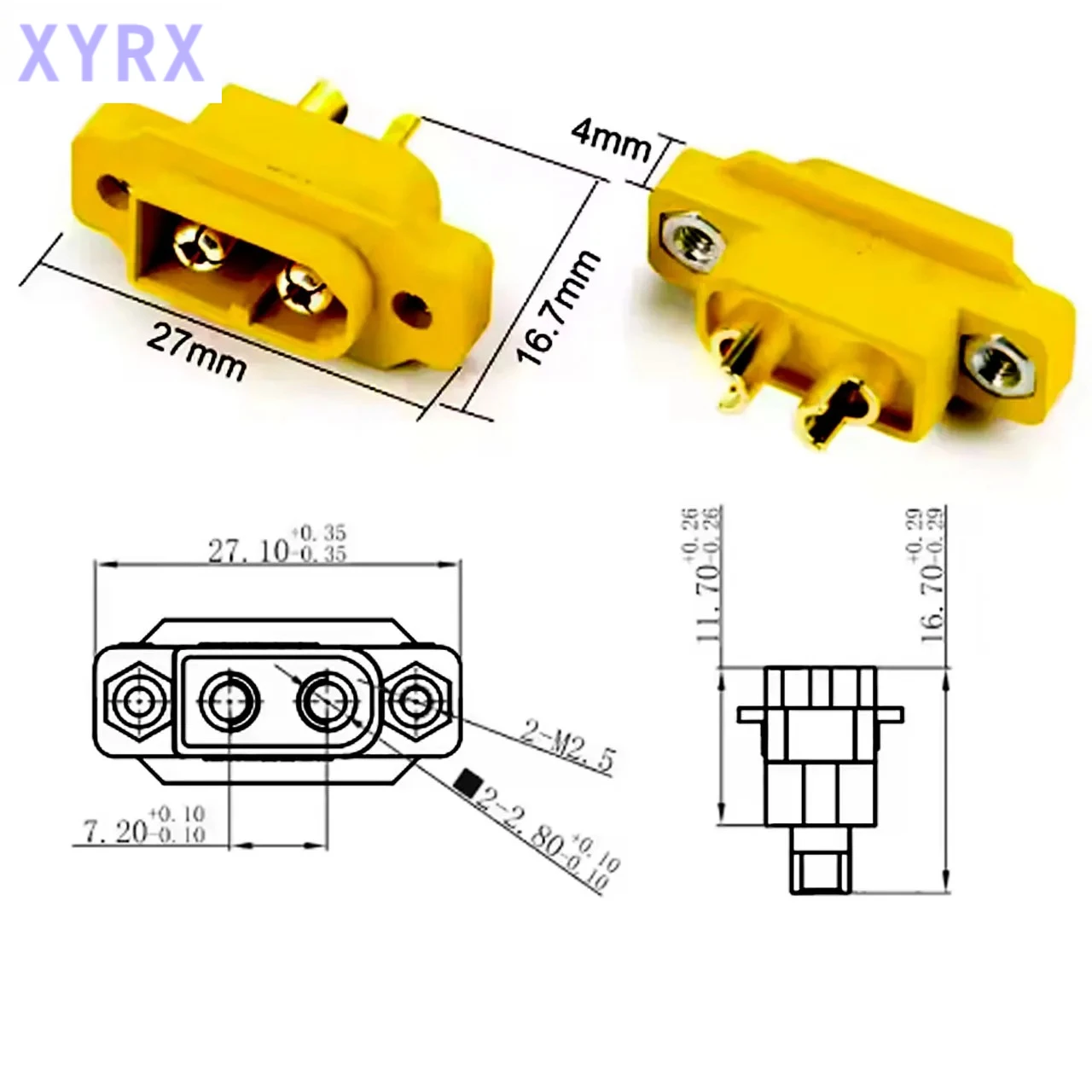 In spot XT60E XT60 Female/Male Connector Socket Plug Soldering Type Panel Mount Fixed with Screws For RC Drone Lipo Battery DIY