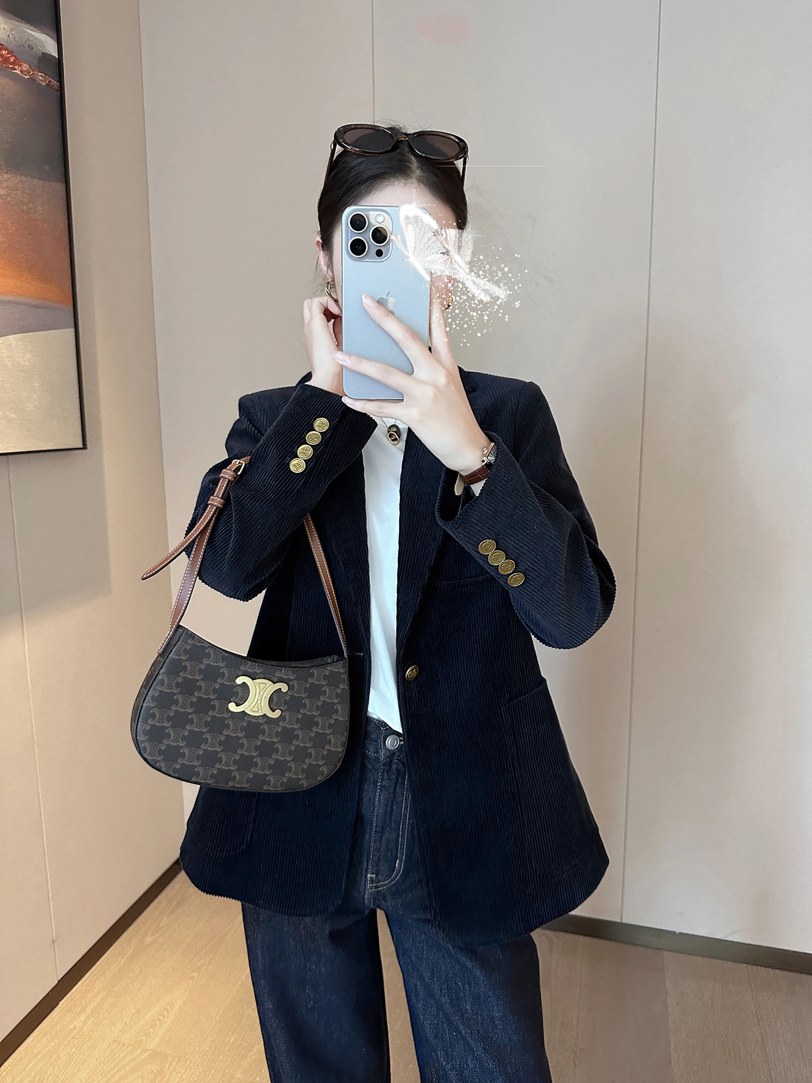 

Вельветовый костюм Jaet, женский осенне-зимний новый универсальный утягивающий костюм высокого класса, повседневный длинный костюм-свек