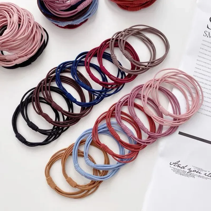 4 in 1 Head Rope Korean Version Simple High Elastic Basic Head Rope Hairband Female Hair Elastic Band Hair Accessories Wholesale