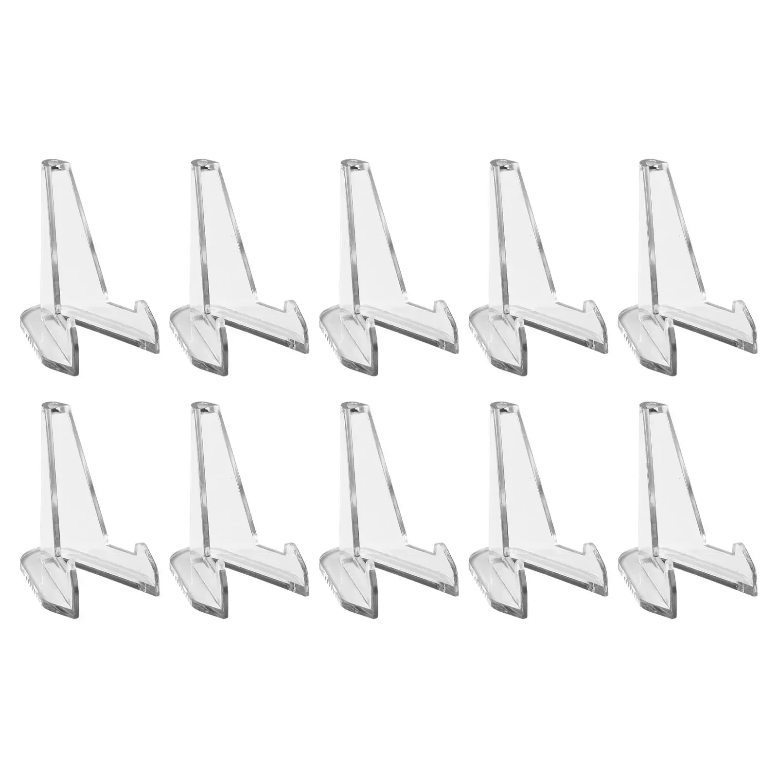 10pcs Acrylic Commemorative Coin Display Stand Transparent Triangle Card Display Rack Home Decoration Accessories And Parts