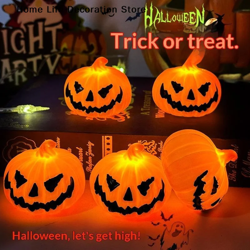 1/3 Stück LED-Leuchtlampen in Kürbisform, Halloween-Dekoration, leuchtende Tischdekoration für Zuhause, Party, Spukhaus, Horror-Requisiten