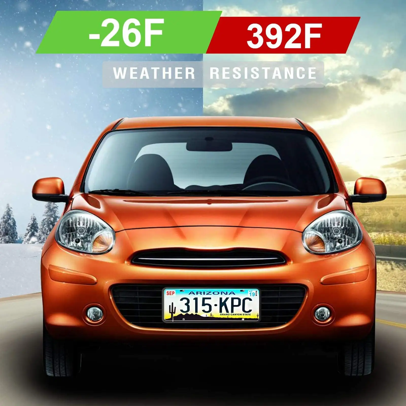 

Silicone License Plate Frame with 4 Drainage Holes Side Rust-Proof Weather-Proof for US CA Standard