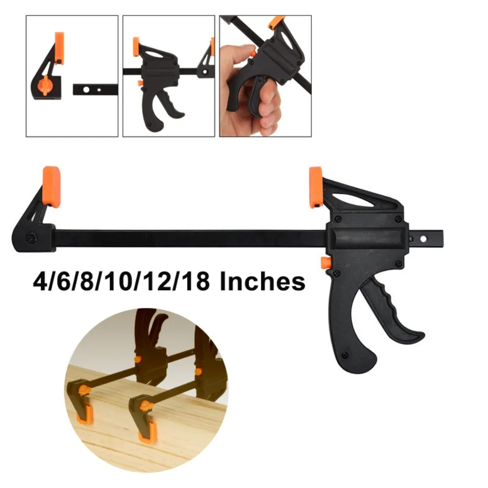 Bar Clamps for Woodworking 4/6/8/10/12/18 Inches Quick Grip Clamps Trigger Clamp One Handed Ratchet Clamp Bar Clamp for Craft