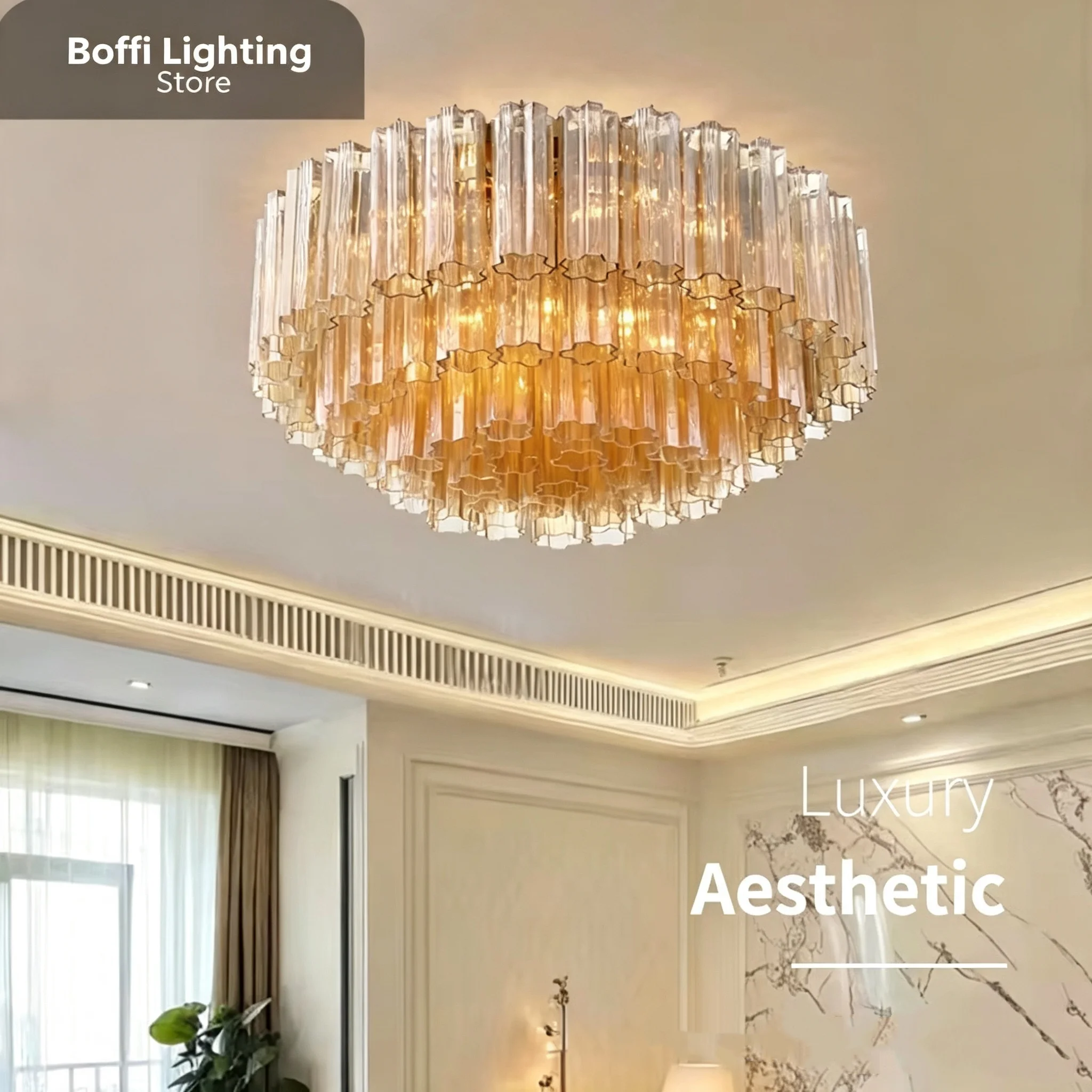 Modern Murano Glass Ceiling Lights French Colorful Glass Ceiling Chandelier For Living Dining Room Vintage LED Bedroom Lighting